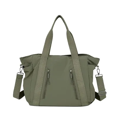 Casual Simple Solid Color Nylon Travel Large Capacity Shoulder Handbag