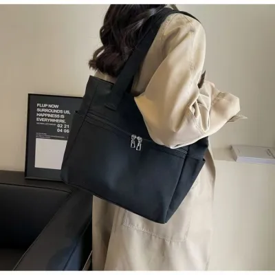 Simple Large Capacity Canvas Shoulder Tote Bag