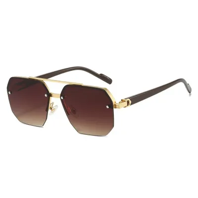 Men Fashion Casual Large Frame Uv-Resistant Half-Frame Sunglasses