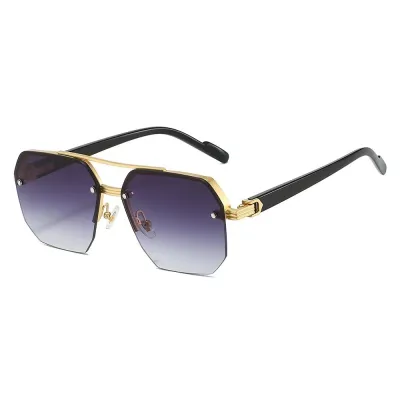 Men Fashion Casual Large Frame Uv-Resistant Half-Frame Sunglasses
