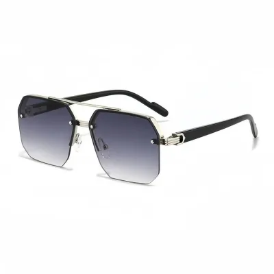 Men Fashion Casual Large Frame Uv-Resistant Half-Frame Sunglasses