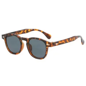 Men Fashion Retro Round Frame Rice Nail Sunglasses