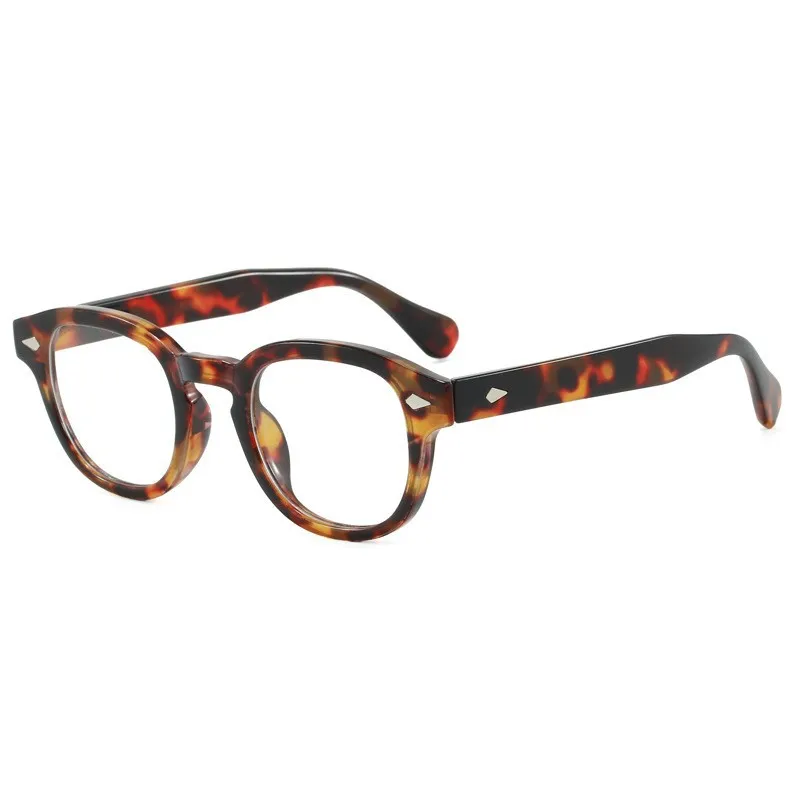 Men Fashion Retro Round Frame Rice Nail Sunglasses
