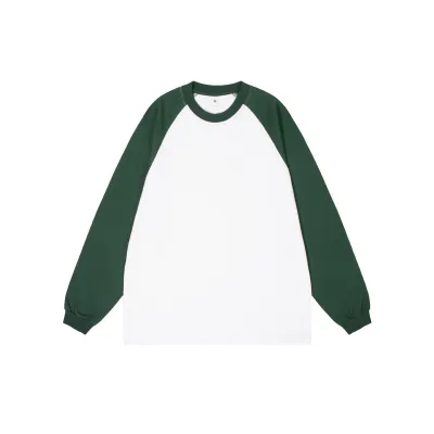 Men Fashion Casual Autumn Contrast Color Cotton Round Neck Long Sleeve Loose Sweatshirt