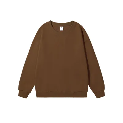 Men Fashion Casual Autumn Simple Solid Color Round Neck Long-Sleeve Sweatshirt