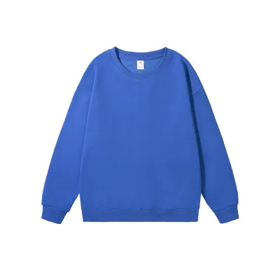 Men Fashion Casual Autumn Simple Solid Color Round Neck Long-Sleeve Sweatshirt