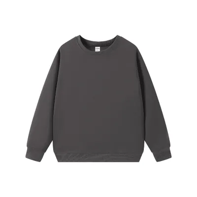 Men Fashion Casual Autumn Simple Solid Color Long-Sleeve Loose Sweatshirt