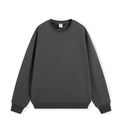 Men Fashion Casual Autumn And Winter Velvet Solid Color Round Neck Long Sleeve Loose Sweatshirt