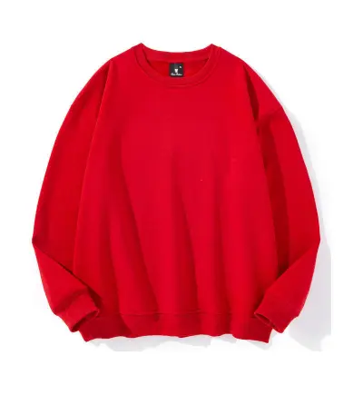 Men Fashion Casual Autumn And Winter Velvet Solid Color Round Neck Long Sleeve Loose Sweatshirt