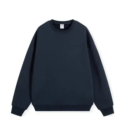 Men Fashion Casual Autumn And Winter Velvet Solid Color Round Neck Long Sleeve Loose Sweatshirt