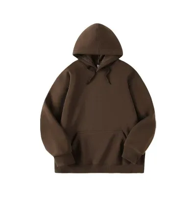 Men Fashion Casual Autumn And Winter Solid Color Velvet Long Sleeve Loose Hoodies