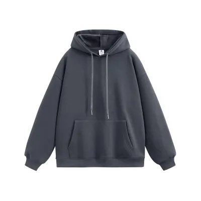 Men Fashion Casual Simple Autumn Winter Velvet Long Sleeve Loose Hoodies