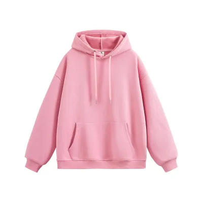 Men Fashion Casual Simple Autumn Winter Velvet Long Sleeve Loose Hoodies