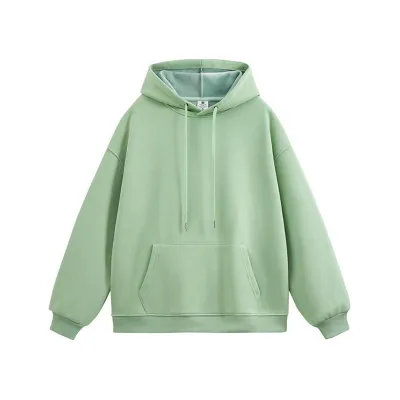 Men Fashion Casual Simple Autumn Winter Velvet Long Sleeve Loose Hoodies