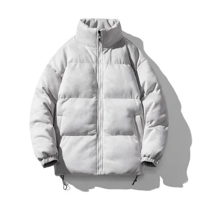 Men Fashion Autumn And Winter Suede Cotton-Padded Loose Coat