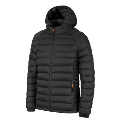 Men'S Fashion Autumn And Winter Solid Color Stripe Warm Cotton-Padded Foldable Coat