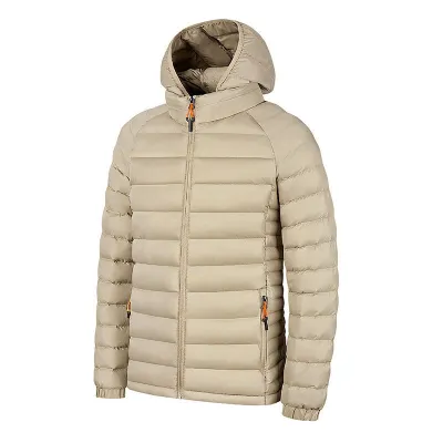 Men'S Fashion Autumn And Winter Solid Color Stripe Warm Cotton-Padded Foldable Coat