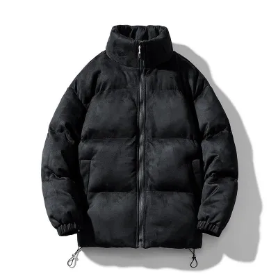 Men Fashion Autumn And Winter Suede Cotton-Padded Loose Coat