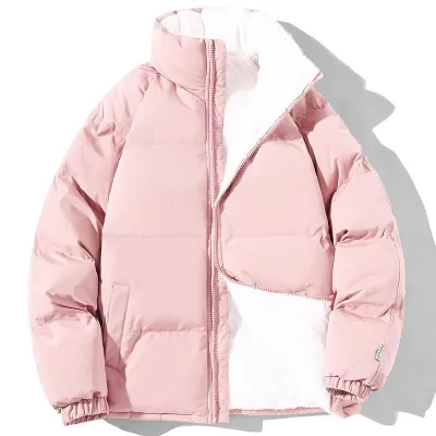Men Fashion Solid Color Autumn And Winter Cotton Thickened Fleece-Lined Warm Loose Coat