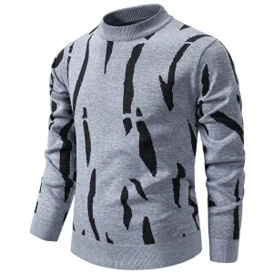 Men Fashion Autumn And Winter Thickened Round Neck Slim-Fit Sweater