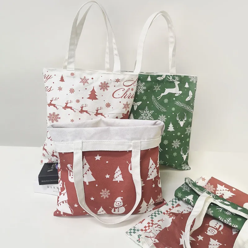 Christmas Print Canvas Bag