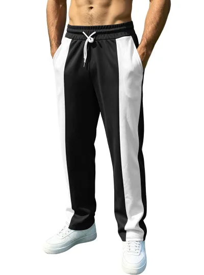 Men'S Fashion Casual Stitching Contrast Loose Quick-Drying Breathable Pants