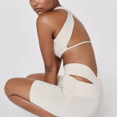 Women Fashion Sexy Solid Color Backless With Chest Pad High Elastic Quick Dry Yoga Bra