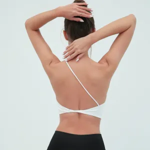 Women Fashion Sexy Solid Color Pleated High-Elastic Quick-Drying With Chest Pad Backless Yoga Camisole