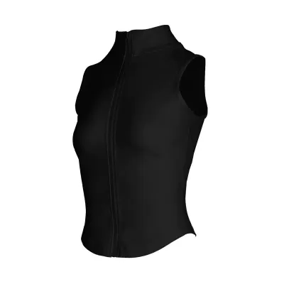 Women Fashion Summer Solid Color Slim-Fit Thin Vertical Collar Sleeveless Sports Yoga Top