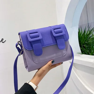Women Fashion Casual Colorblock Small Square Shoulder Bag