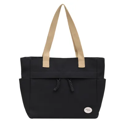 Women'S Fashion Casual Solid Color Large Capacity Canvas Tote Bag