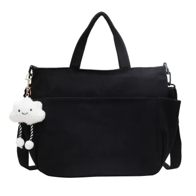 Women Fashion Casual Autumn And Winter Solid Color Cloth Large Capacity Tote Bag