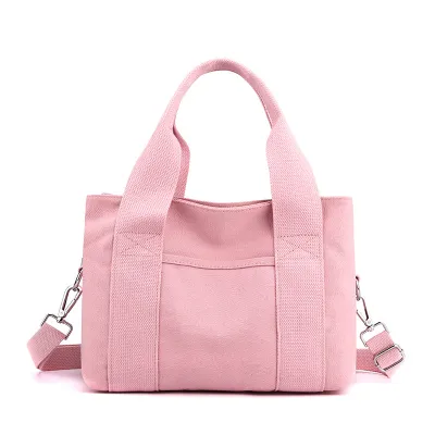 Women Fashion Casual Solid Color Canvas Handbag