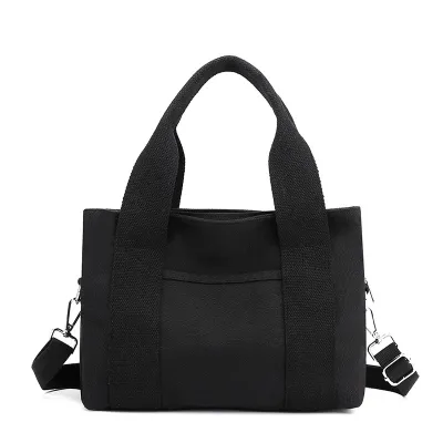 Women Fashion Casual Solid Color Canvas Handbag