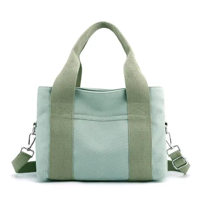 Women Fashion Casual Solid Color Canvas Handbag