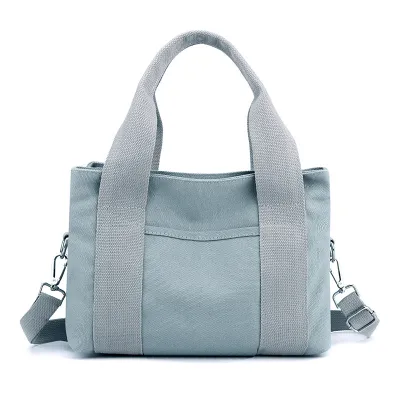 Women Fashion Casual Solid Color Canvas Handbag
