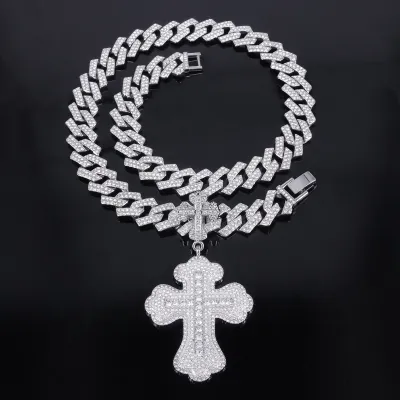 Street Punk Hip Hop Cross Pendant Necklace