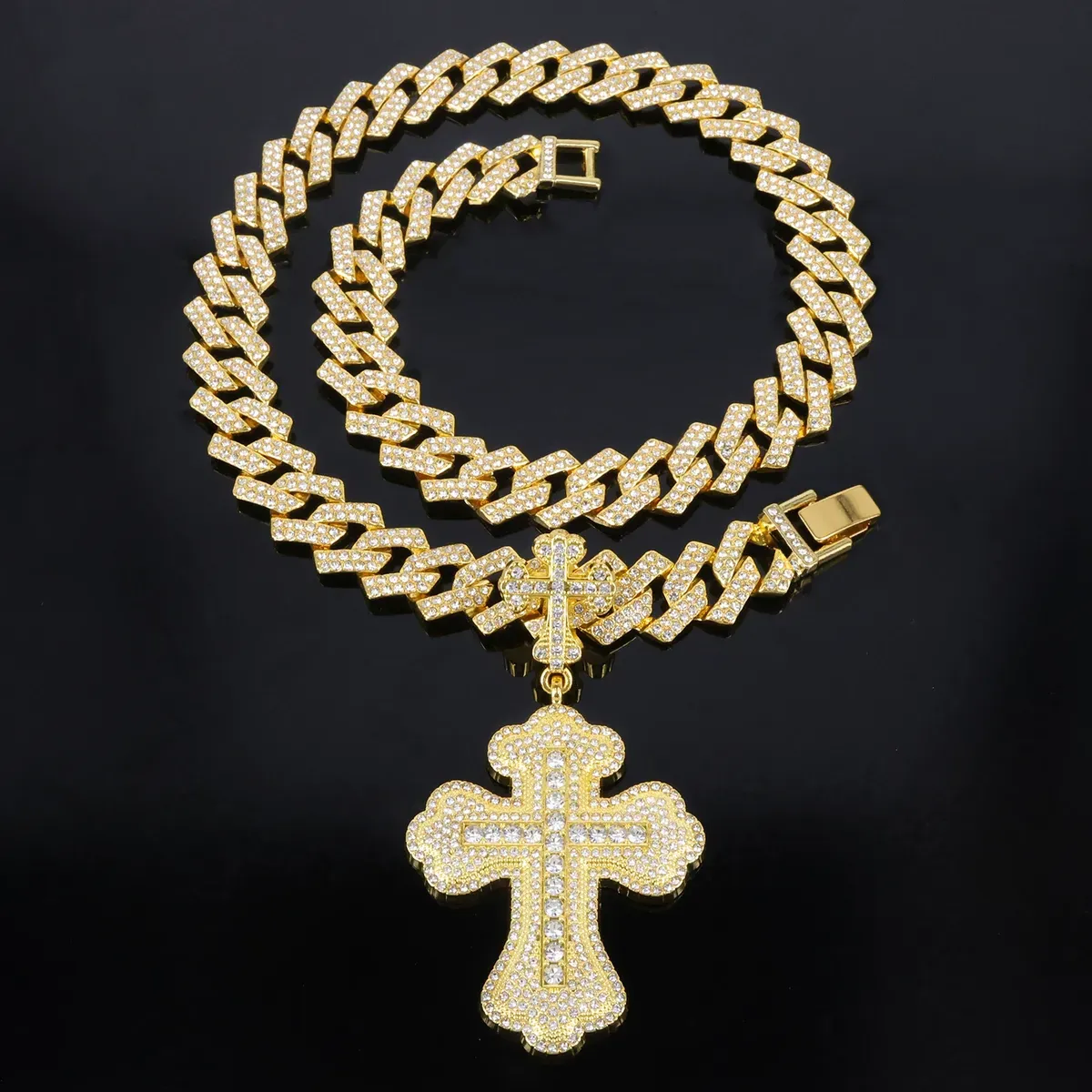 Street Punk Hip Hop Cross Pendant Necklace