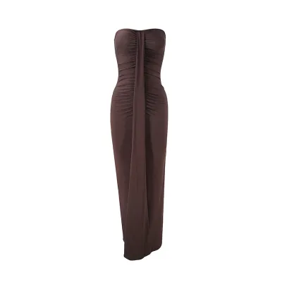 Women'S Elegant Strapless Maxi Dress