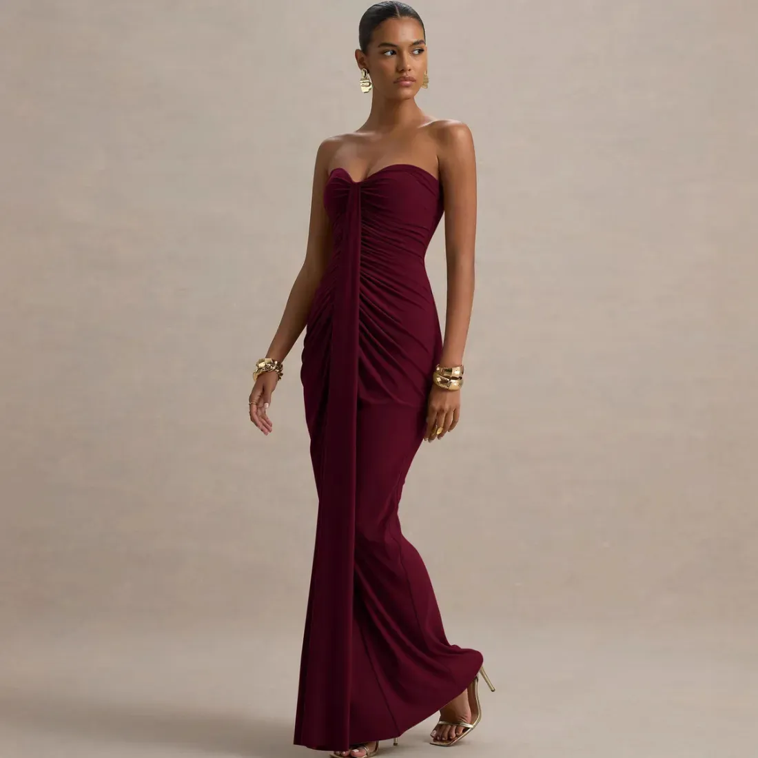 Women'S Elegant Strapless Maxi Dress