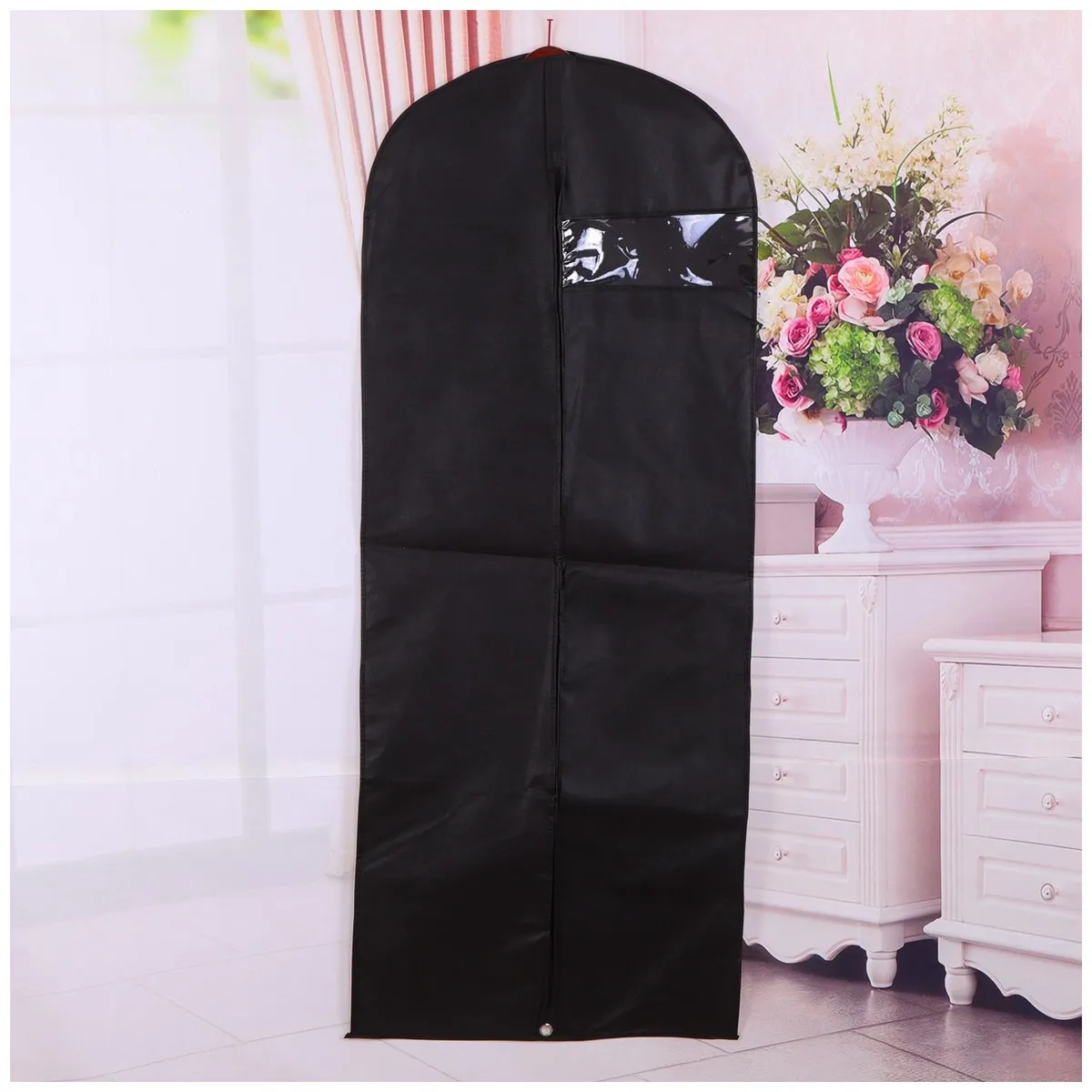 Simple Non-Woven Zipper Hangable Clothes Dust Cover Suit Garment Bag