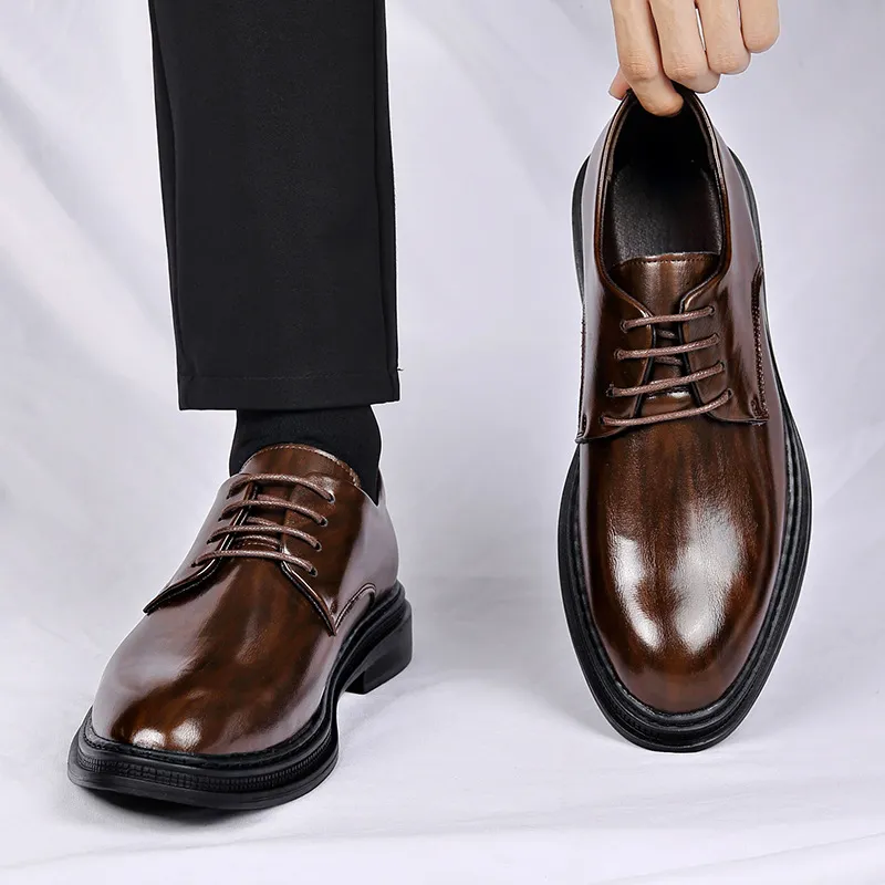 Men’S Fashion Business Pointed Toe Leather Shoes