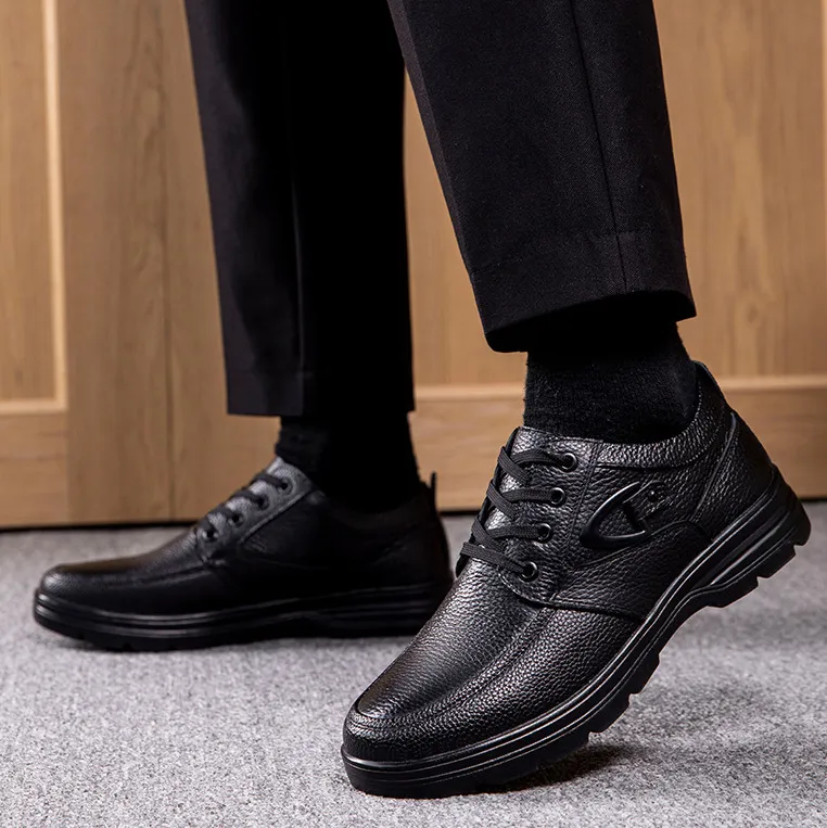 Men'S Fashion Casual Non-Slip Wear-Resistant Leather Shoes