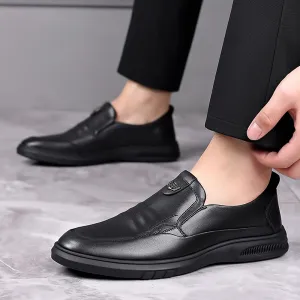 Men'S Fashion Business Soft-Soled Non-Slip Slip-On Leather Shoes