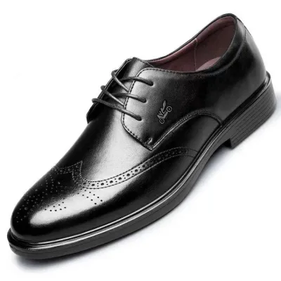 Men'S Fashion Casual Business Breathable Soft-Soled Leather Shoes