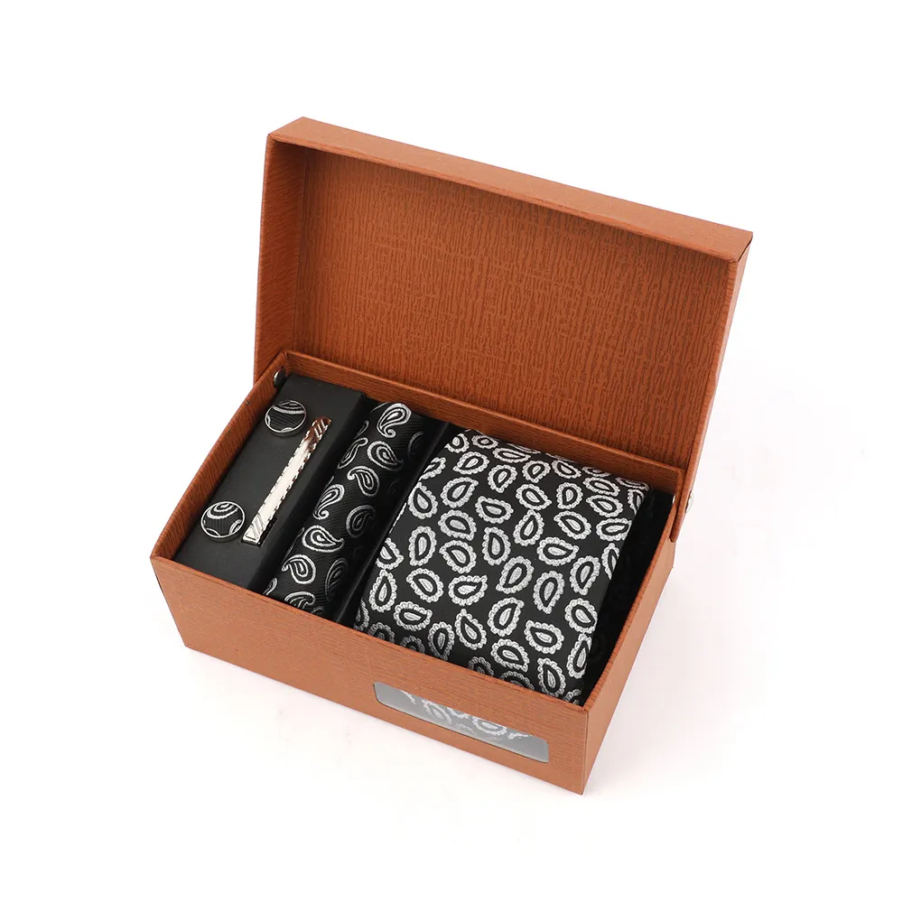 Men'S Fashion Casual Business Jacquard Embroidery Gift Tie Box Set