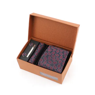 Men'S Fashion Casual Business Jacquard Embroidery Gift Tie Box Set