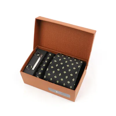 Men'S Fashion Casual Business Jacquard Embroidery Gift Tie Box Set