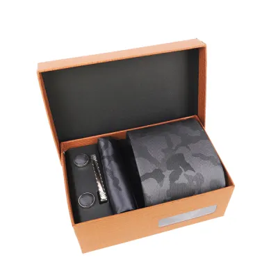 Men'S Fashion Casual Business Jacquard Embroidered Polyester Silk Tie Set