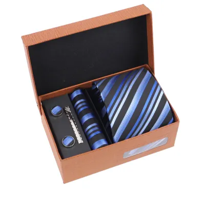 Men'S Fashion Casual Business Jacquard Embroidered Polyester Silk Tie Set